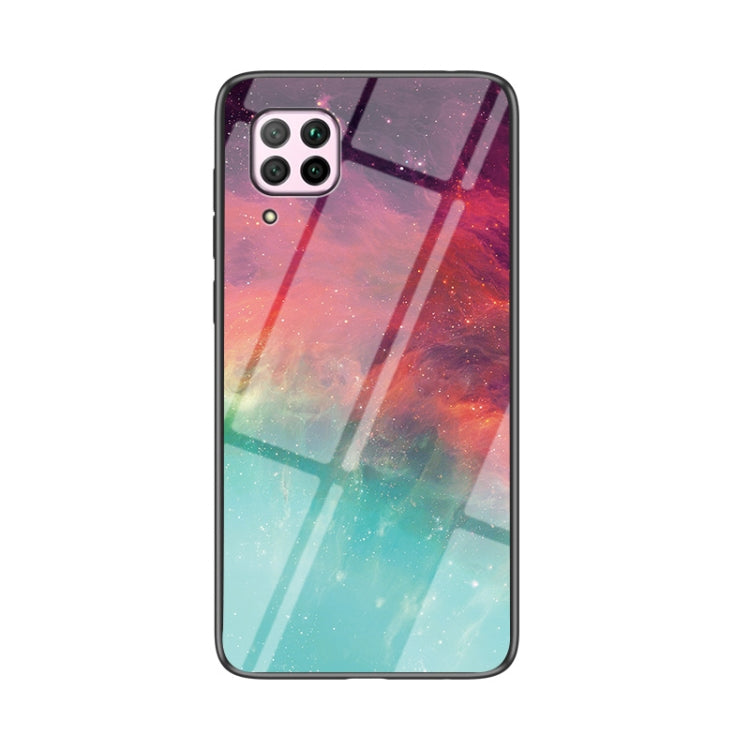 For Huawei nova 6 SE Starry Sky Pattern Tempered Glass + TPU Shockproof Protective Case
