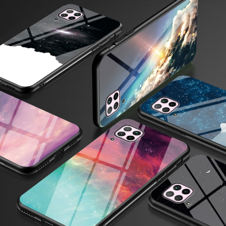 For Huawei nova 6 SE Starry Sky Pattern Tempered Glass + TPU Shockproof Protective Case