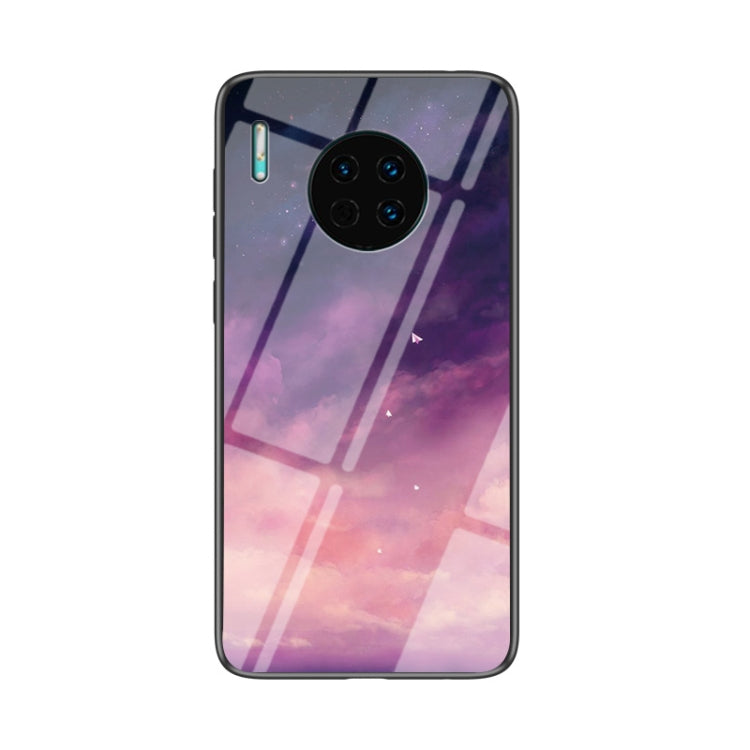 For Huawei Mate 30 Starry Sky Pattern Tempered Glass + TPU Shockproof Protective Case