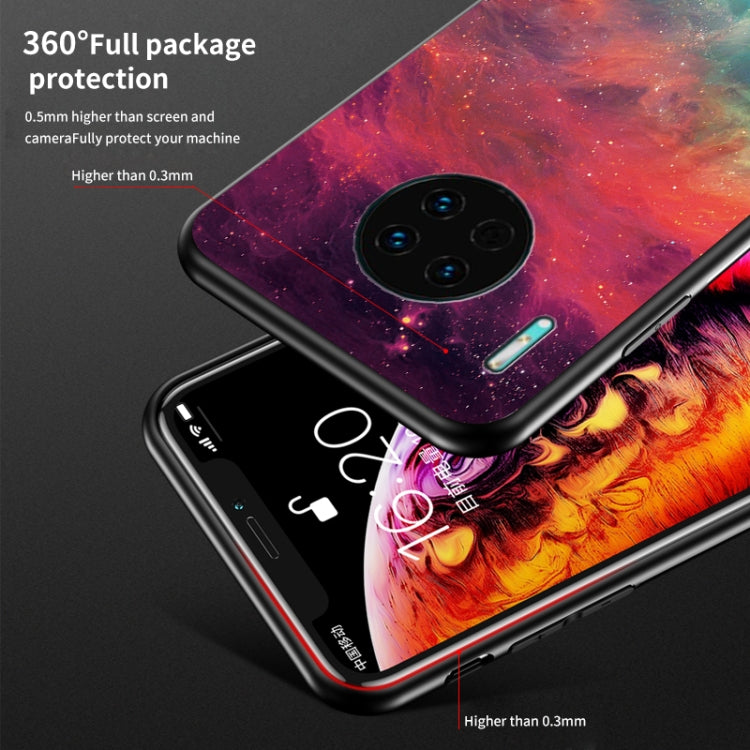 For Huawei Mate 30 Starry Sky Pattern Tempered Glass + TPU Shockproof Protective Case