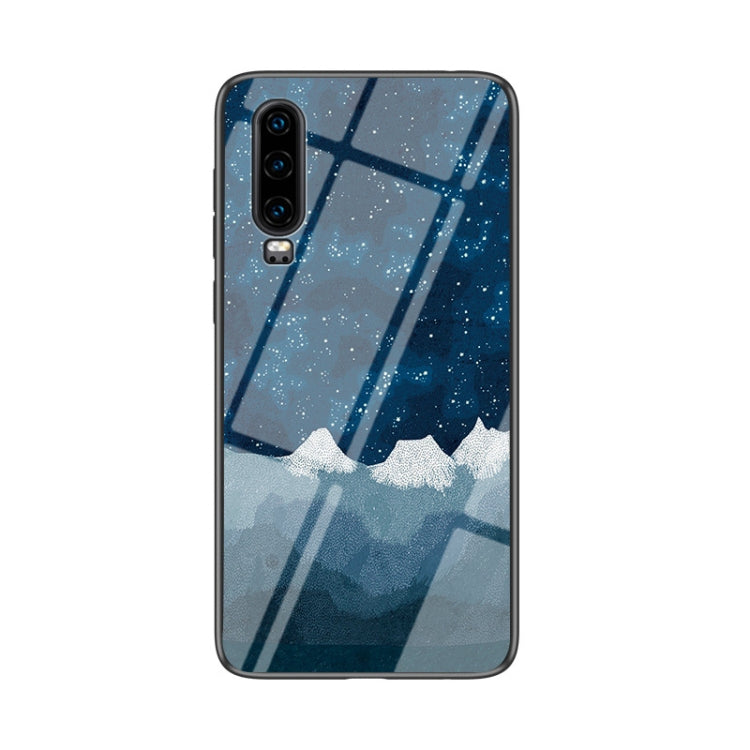 For Huawei P30 Starry Sky Pattern Tempered Glass + TPU Shockproof Protective Case