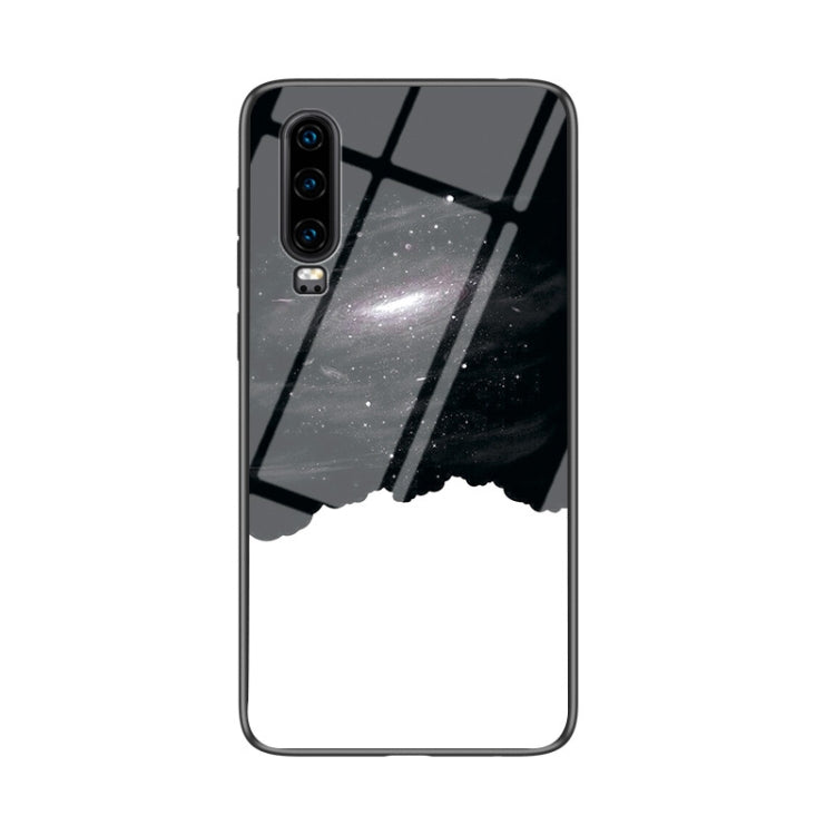 For Huawei P30 Starry Sky Pattern Tempered Glass + TPU Shockproof Protective Case