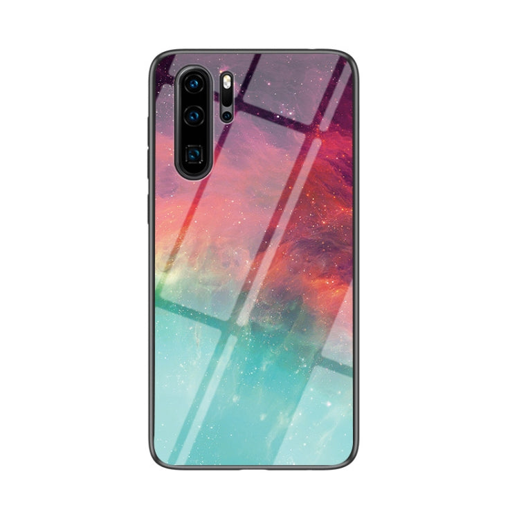 For Huawei P30 Pro Starry Sky Pattern Tempered Glass + TPU Shockproof Protective Case