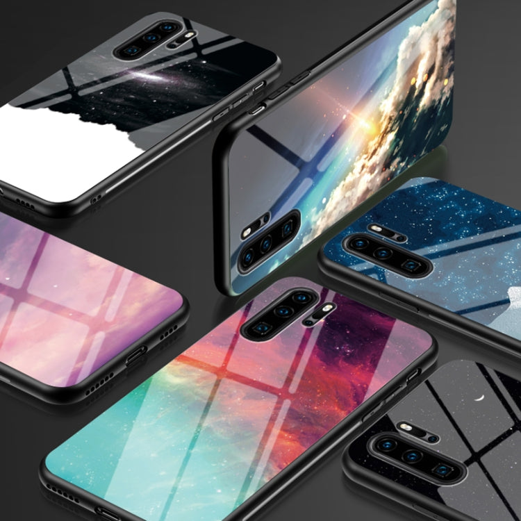 For Huawei P30 Pro Starry Sky Pattern Tempered Glass + TPU Shockproof Protective Case
