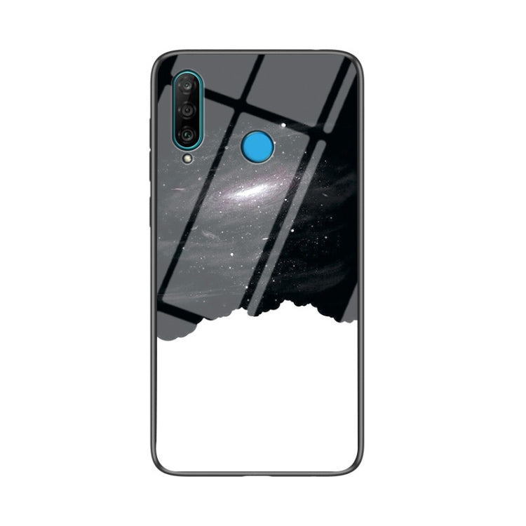 For Huawei P30 lite Starry Sky Pattern Tempered Glass + TPU Shockproof Protective Case