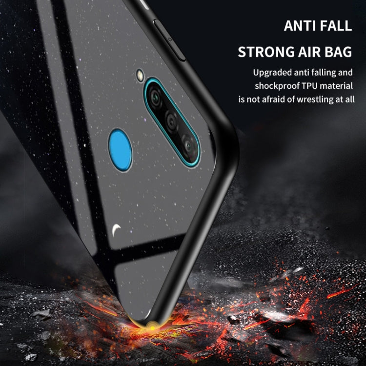 For Huawei P30 lite Starry Sky Pattern Tempered Glass + TPU Shockproof Protective Case