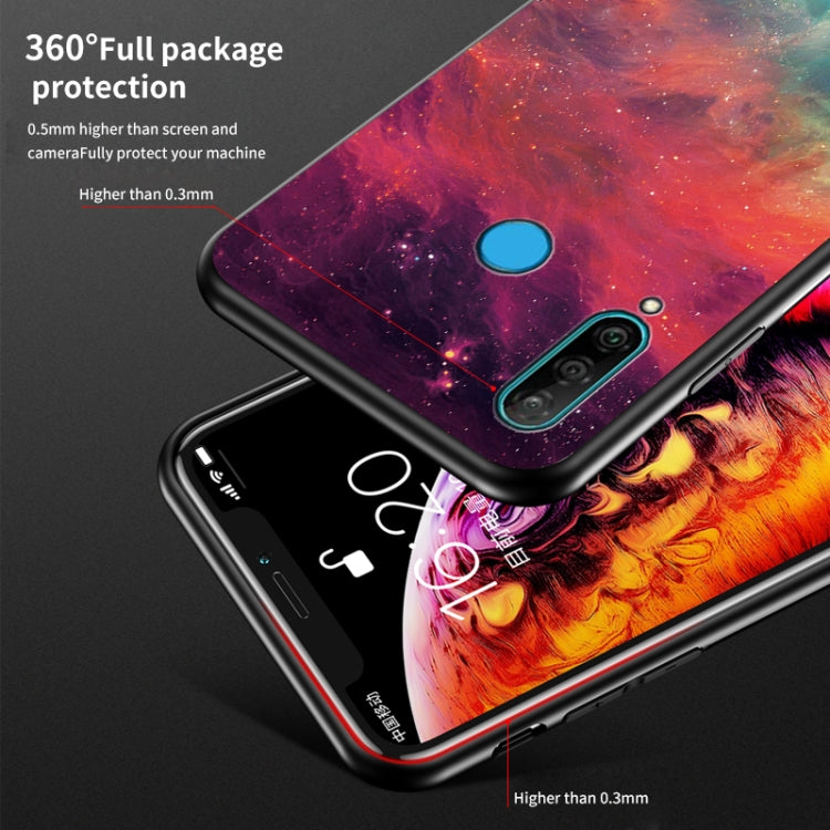 For Huawei P30 lite Starry Sky Pattern Tempered Glass + TPU Shockproof Protective Case