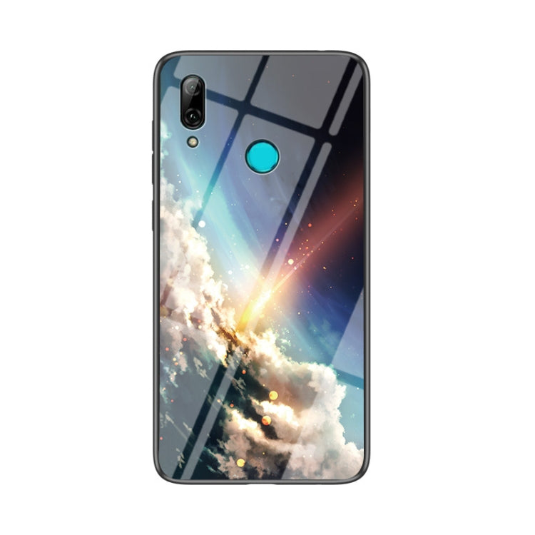 For Huawei P smart 2019 Starry Sky Pattern Tempered Glass + TPU Shockproof Protective Case