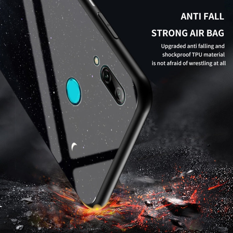 For Huawei P smart 2019 Starry Sky Pattern Tempered Glass + TPU Shockproof Protective Case