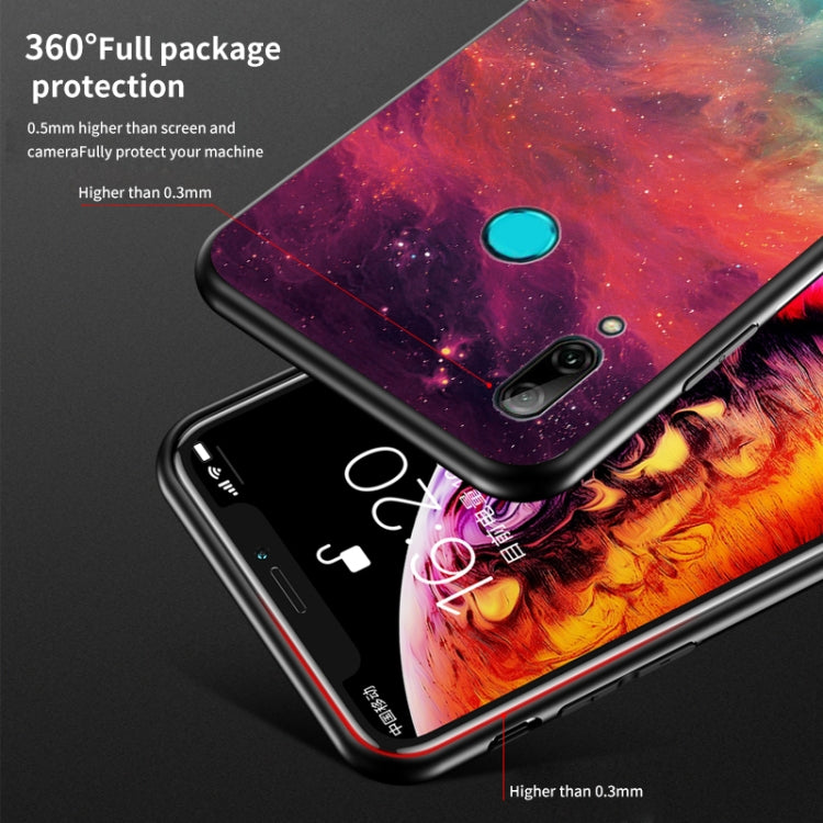 For Huawei P smart 2019 Starry Sky Pattern Tempered Glass + TPU Shockproof Protective Case