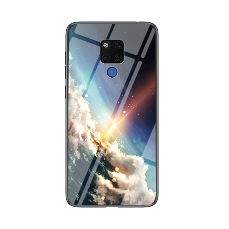 For Huawei Mate 20 X Starry Sky Pattern Tempered Glass + TPU Shockproof Protective Case