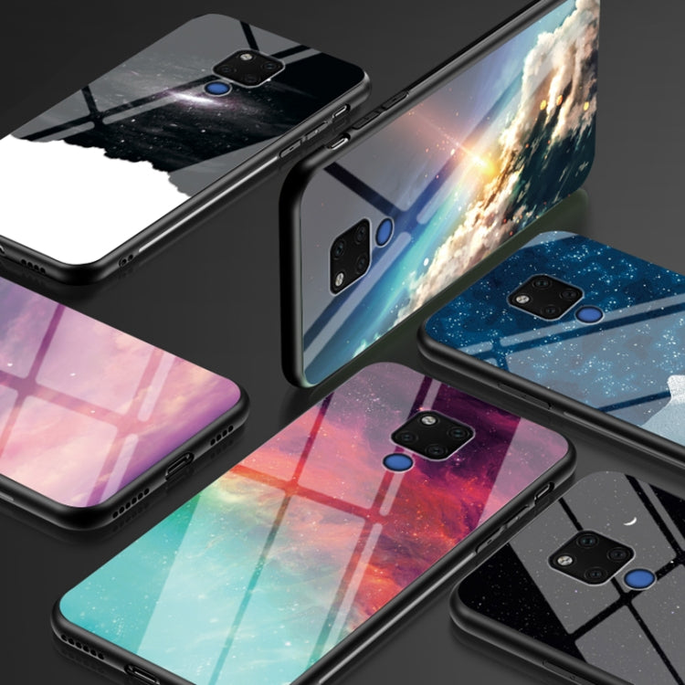 For Huawei Mate 20 X Starry Sky Pattern Tempered Glass + TPU Shockproof Protective Case