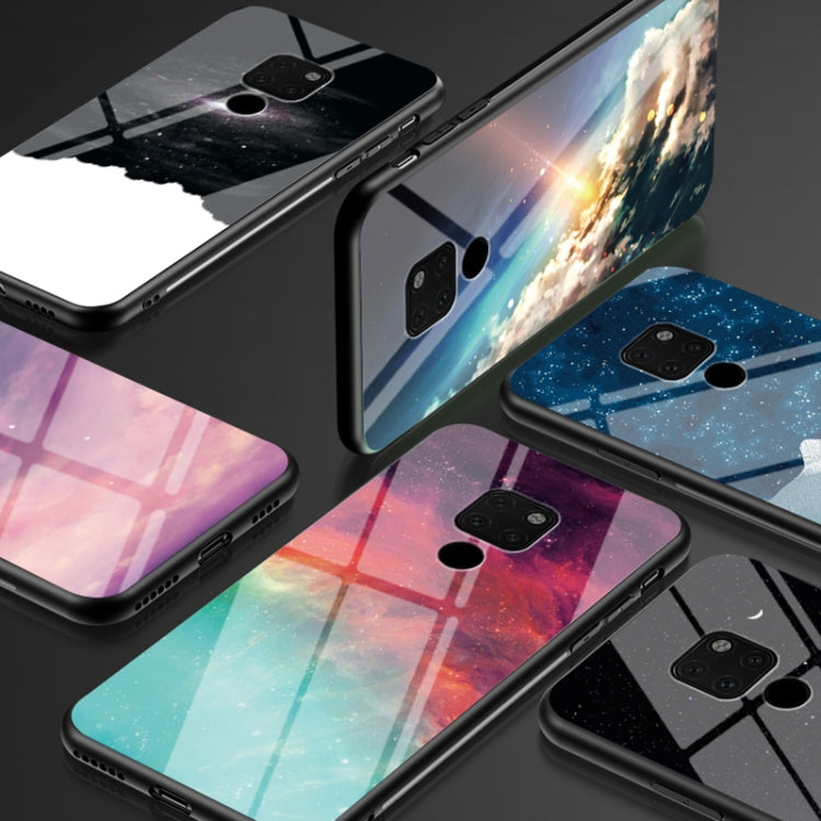 For Huawei Mate 20 Starry Sky Pattern Tempered Glass + TPU Shockproof Protective Case