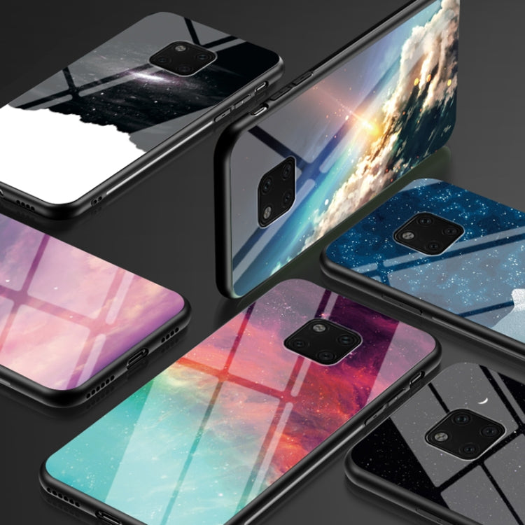 For Huawei Mate 20 Pro Starry Sky Pattern Tempered Glass + TPU Shockproof Protective Case