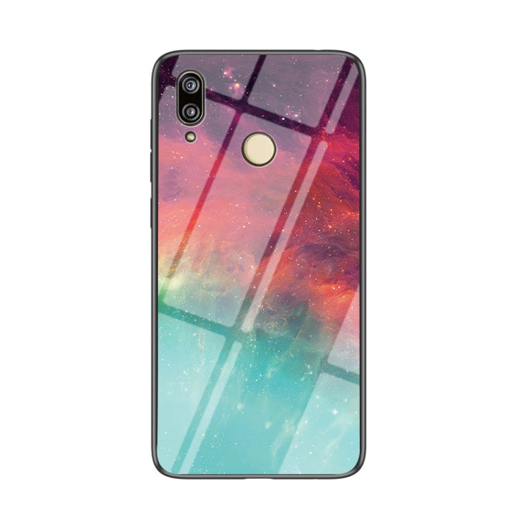 For Huawei P20 lite Starry Sky Pattern Tempered Glass + TPU Shockproof Protective Case