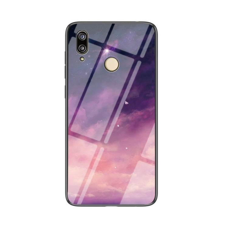 For Huawei P20 lite Starry Sky Pattern Tempered Glass + TPU Shockproof Protective Case