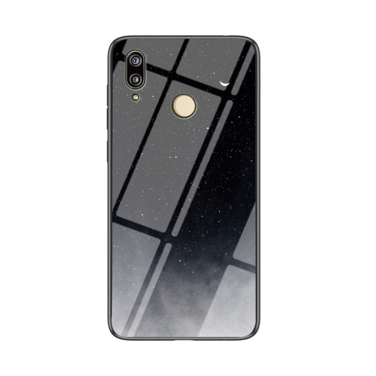 For Huawei P20 lite Starry Sky Pattern Tempered Glass + TPU Shockproof Protective Case