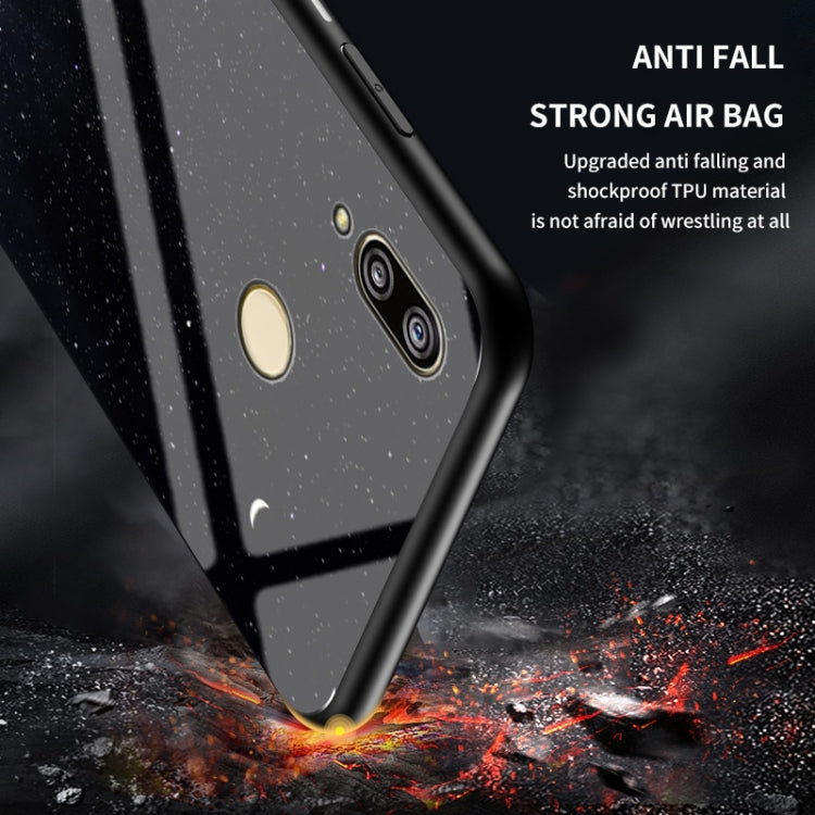 For Huawei P20 lite Starry Sky Pattern Tempered Glass + TPU Shockproof Protective Case