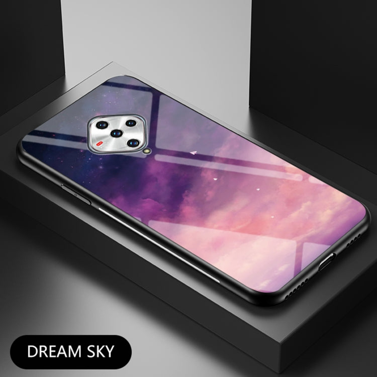 For vivo X50e Starry Sky Painted Tempered Glass TPU Shockproof Protective Case
