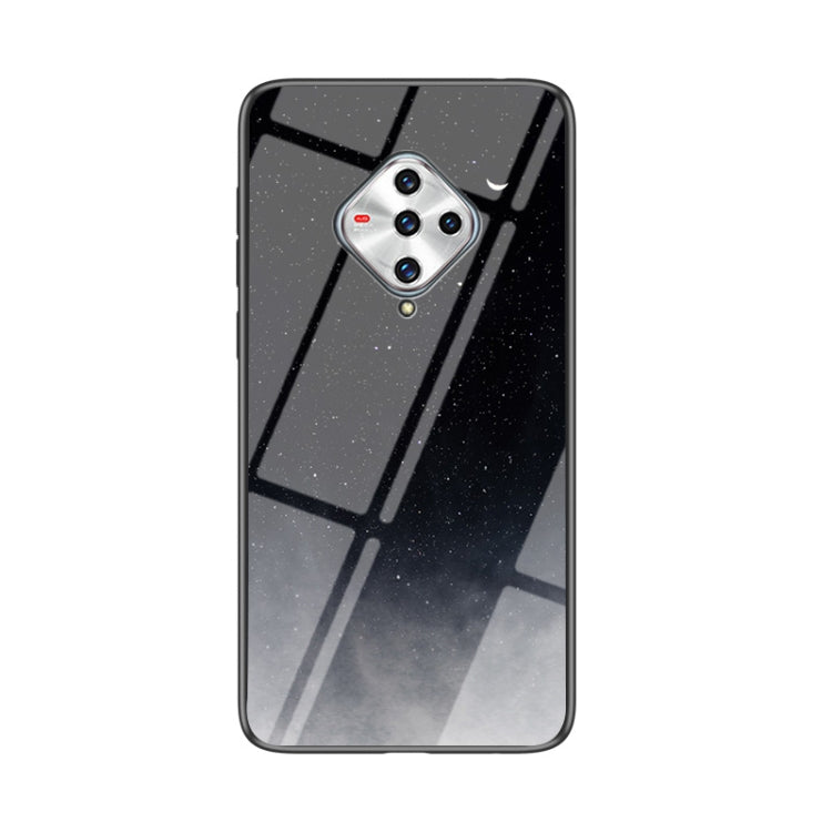 For vivo X50e Starry Sky Painted Tempered Glass TPU Shockproof Protective Case