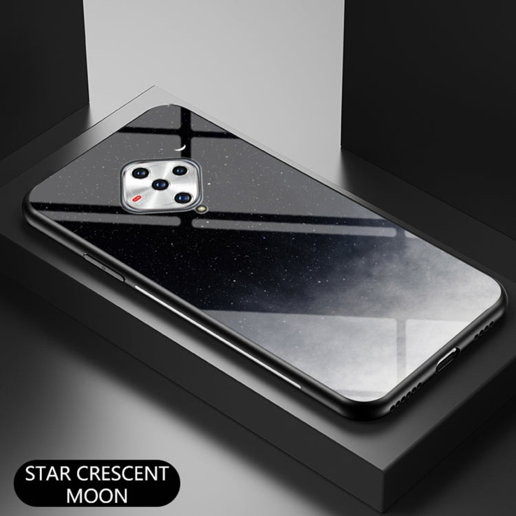 For vivo X50e Starry Sky Painted Tempered Glass TPU Shockproof Protective Case
