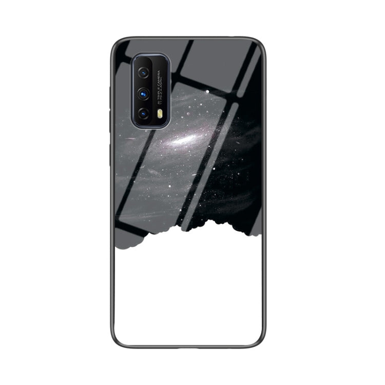 For vivo iQOO Z1x Starry Sky Painted Tempered Glass TPU Shockproof Protective Case