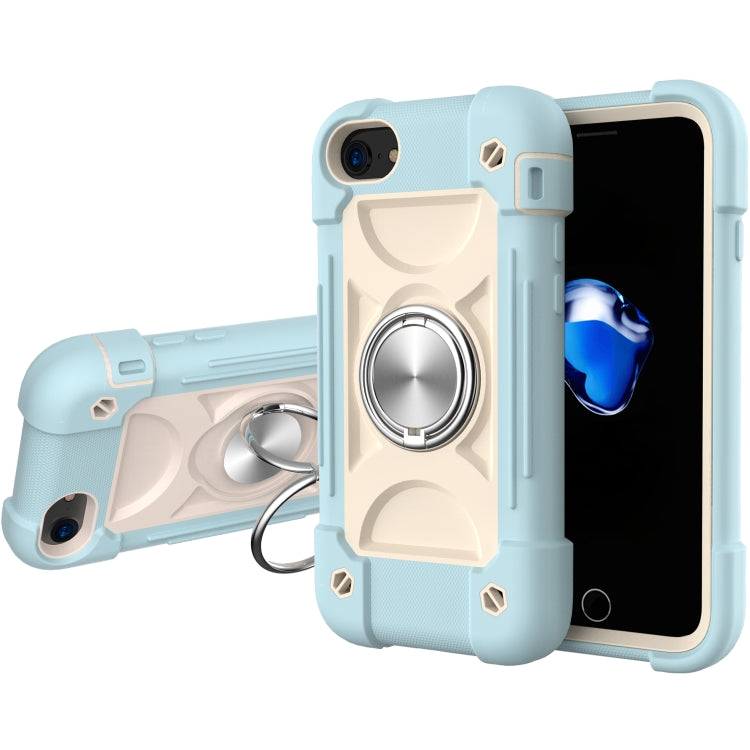 Shockproof Silicone + PC Protective Case with Dual-Ring Holder For iPhone 6 Plus/6s Plus/7 Plus/8 Plus