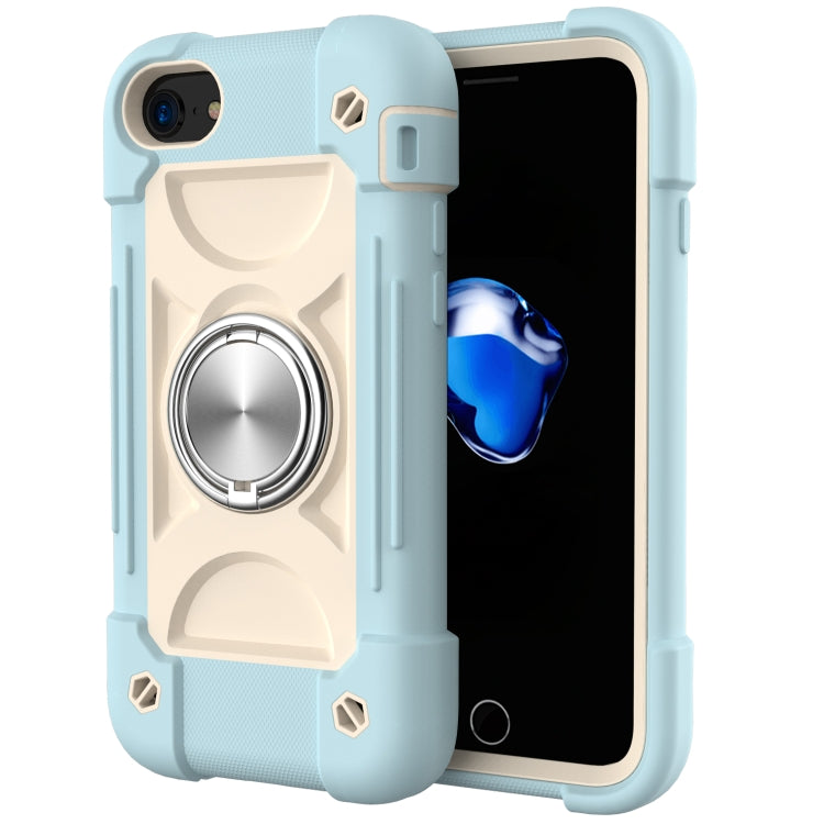 Shockproof Silicone + PC Protective Case with Dual-Ring Holder For iPhone 6 Plus/6s Plus/7 Plus/8 Plus