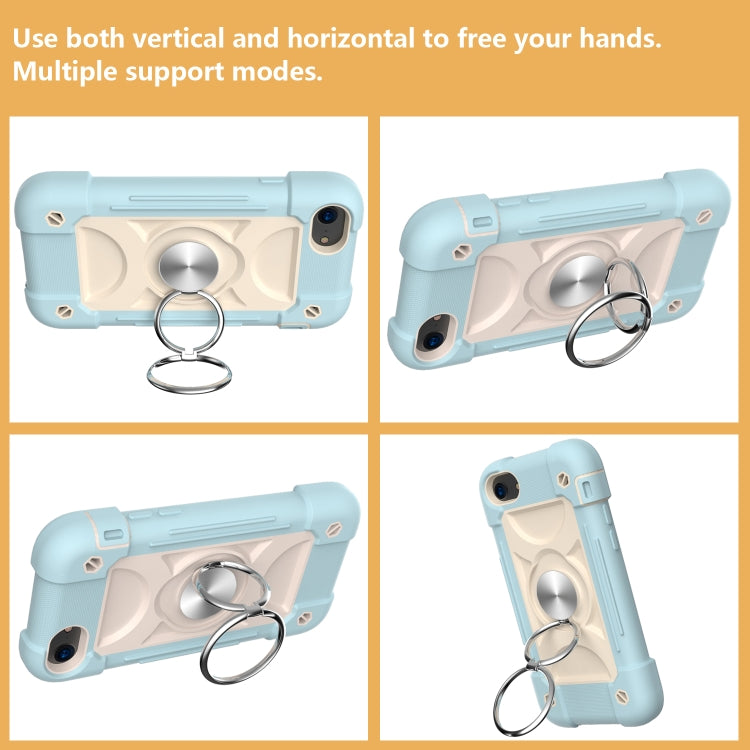 Shockproof Silicone + PC Protective Case with Dual-Ring Holder For iPhone 6 Plus/6s Plus/7 Plus/8 Plus