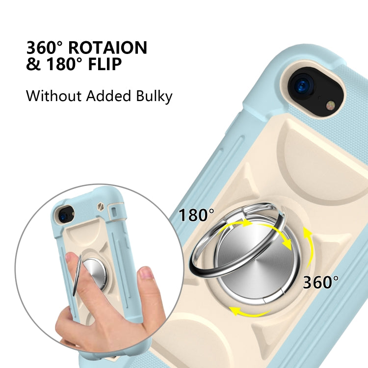 Shockproof Silicone + PC Protective Case with Dual-Ring Holder For iPhone 6 Plus/6s Plus/7 Plus/8 Plus