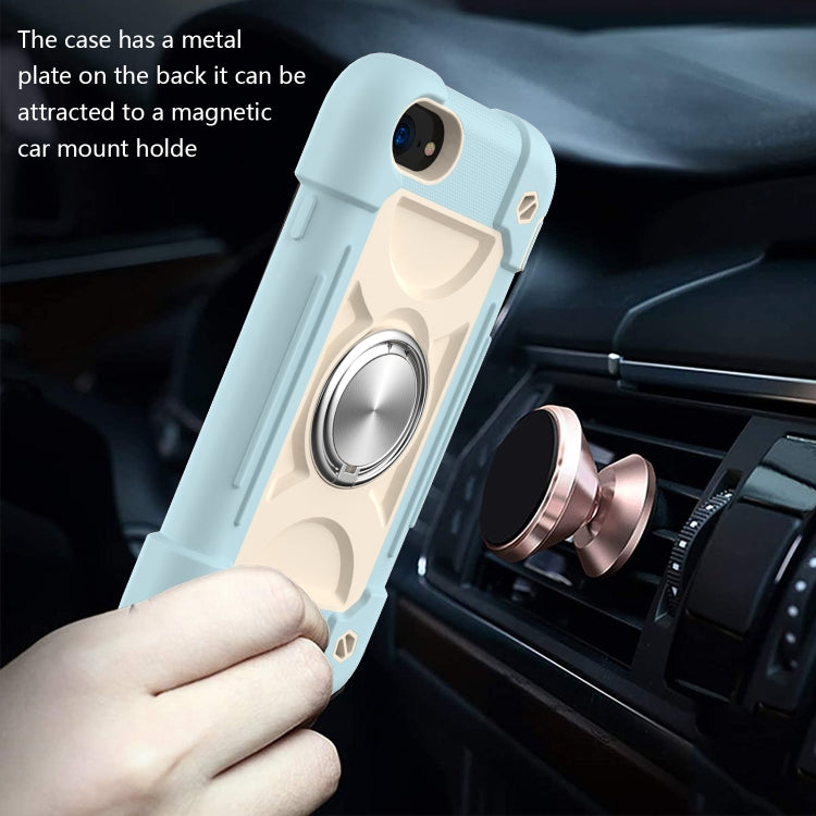 Shockproof Silicone + PC Protective Case with Dual-Ring Holder For iPhone 6 Plus/6s Plus/7 Plus/8 Plus