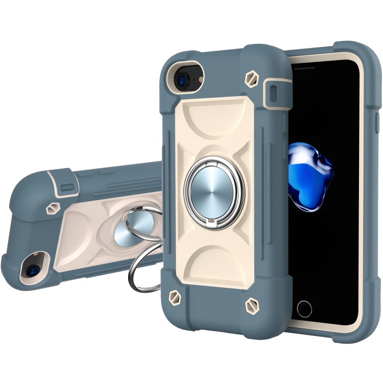 Shockproof Silicone + PC Protective Case with Dual-Ring Holder For iPhone 6 Plus/6s Plus/7 Plus/8 Plus