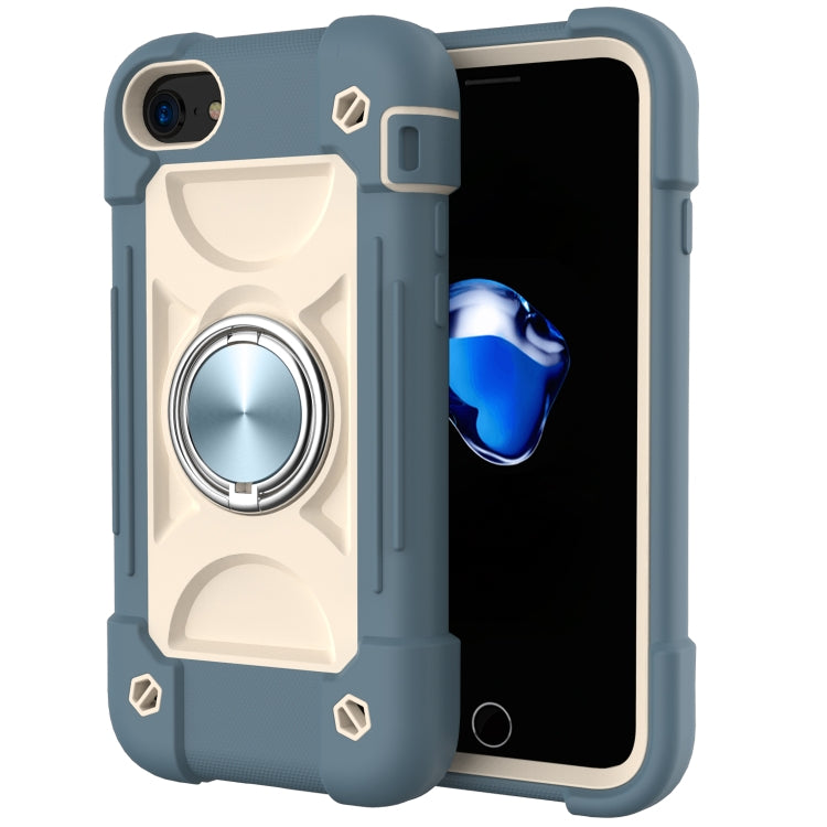 Shockproof Silicone + PC Protective Case with Dual-Ring Holder For iPhone 6 Plus/6s Plus/7 Plus/8 Plus