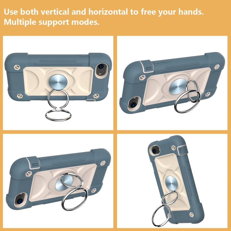 Shockproof Silicone + PC Protective Case with Dual-Ring Holder For iPhone 6 Plus/6s Plus/7 Plus/8 Plus