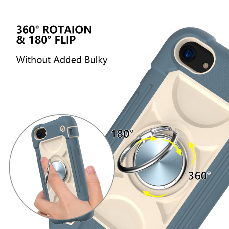 Shockproof Silicone + PC Protective Case with Dual-Ring Holder For iPhone 6 Plus/6s Plus/7 Plus/8 Plus