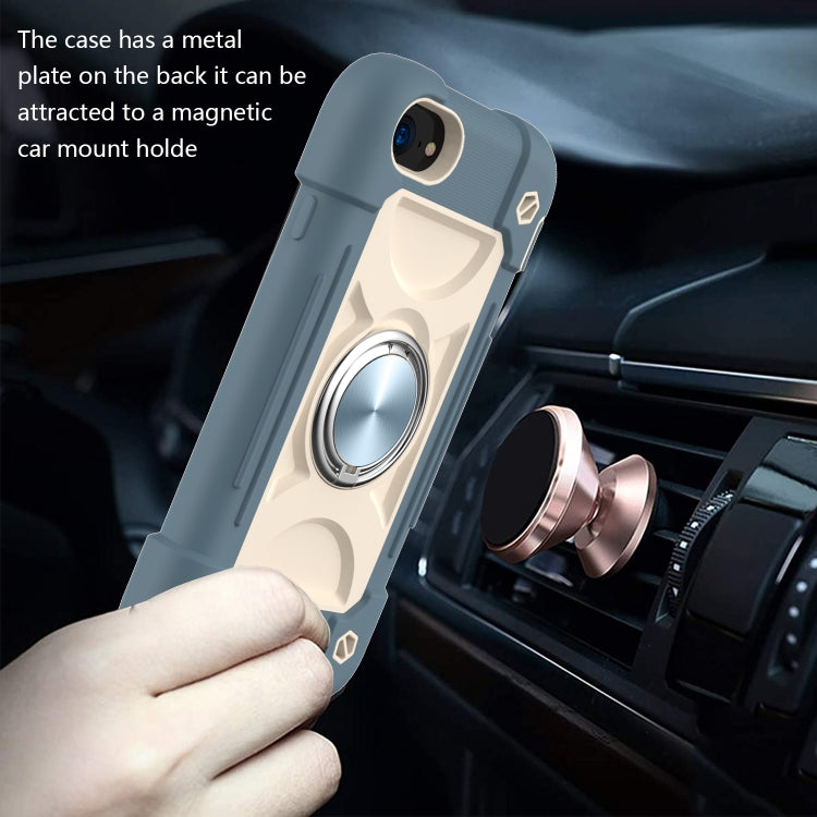 Shockproof Silicone + PC Protective Case with Dual-Ring Holder For iPhone 6 Plus/6s Plus/7 Plus/8 Plus