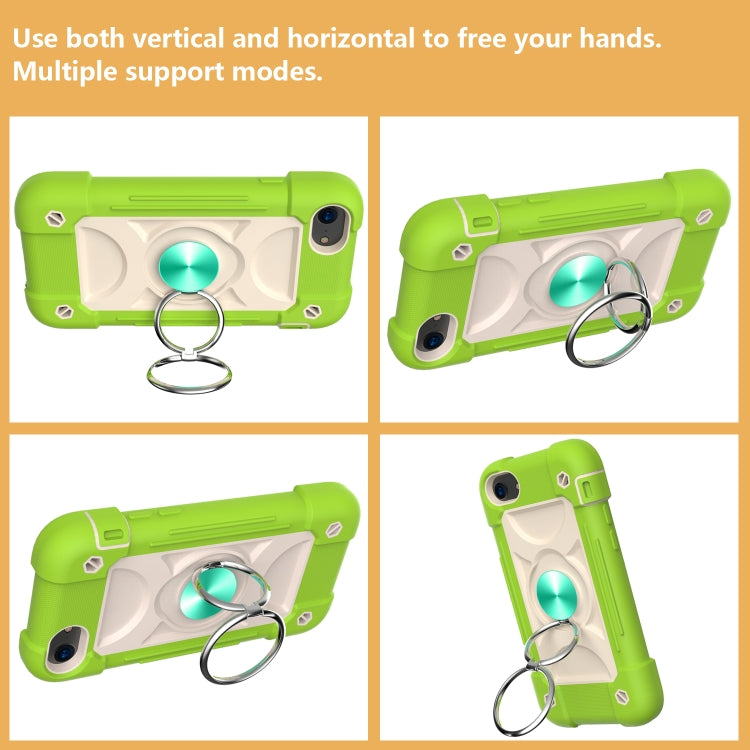 Shockproof Silicone + PC Protective Case with Dual-Ring Holder For iPhone 6 Plus/6s Plus/7 Plus/8 Plus