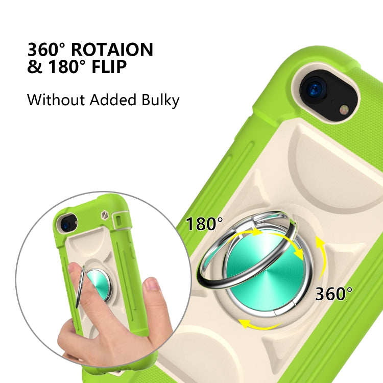 Shockproof Silicone + PC Protective Case with Dual-Ring Holder For iPhone 6 Plus/6s Plus/7 Plus/8 Plus
