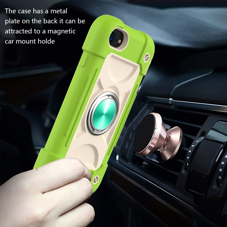 Shockproof Silicone + PC Protective Case with Dual-Ring Holder For iPhone 6 Plus/6s Plus/7 Plus/8 Plus