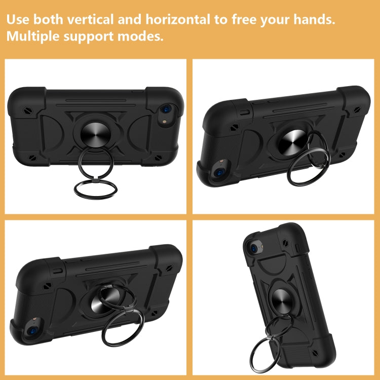 Shockproof Silicone + PC Protective Case with Dual-Ring Holder For iPhone 6 Plus/6s Plus/7 Plus/8 Plus