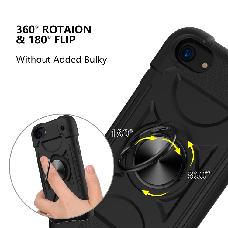 Shockproof Silicone + PC Protective Case with Dual-Ring Holder For iPhone 6 Plus/6s Plus/7 Plus/8 Plus