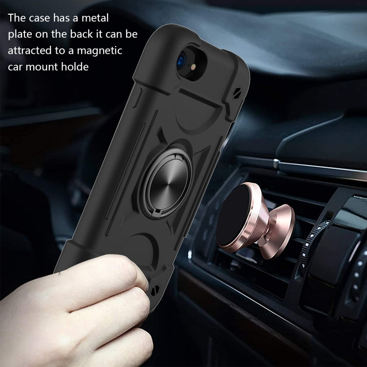 Shockproof Silicone + PC Protective Case with Dual-Ring Holder For iPhone 6 Plus/6s Plus/7 Plus/8 Plus