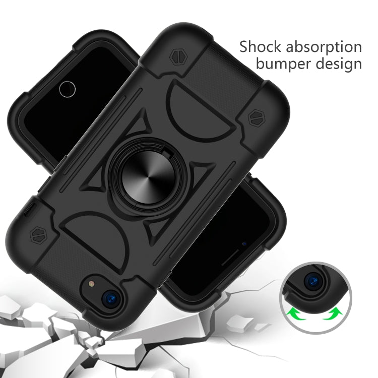 Shockproof Silicone + PC Protective Case with Dual-Ring Holder For iPhone 6 Plus/6s Plus/7 Plus/8 Plus