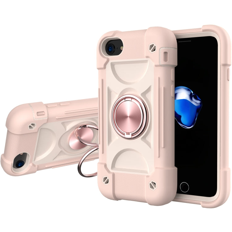 Shockproof Silicone + PC Protective Case with Dual-Ring Holder For iPhone 6 Plus/6s Plus/7 Plus/8 Plus