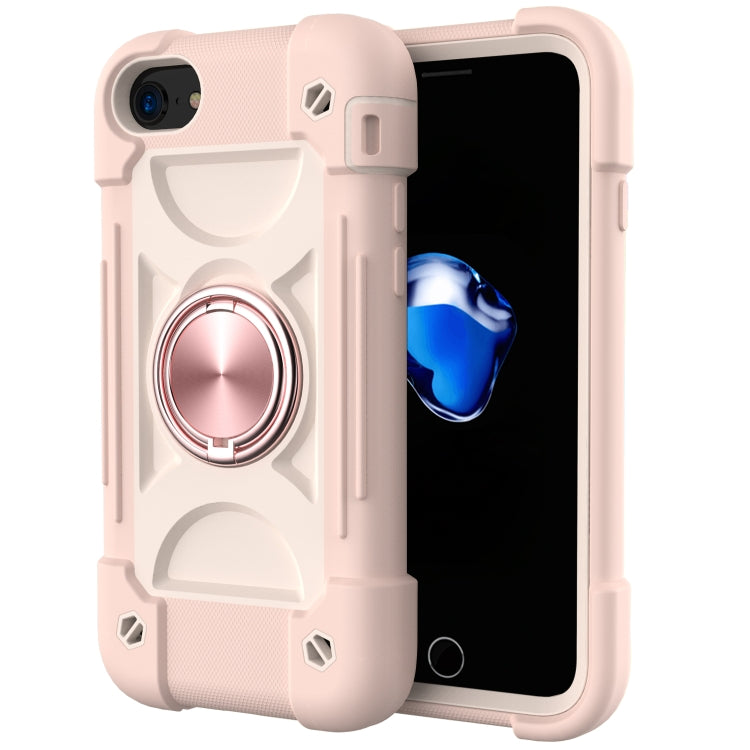 Shockproof Silicone + PC Protective Case with Dual-Ring Holder For iPhone 6 Plus/6s Plus/7 Plus/8 Plus