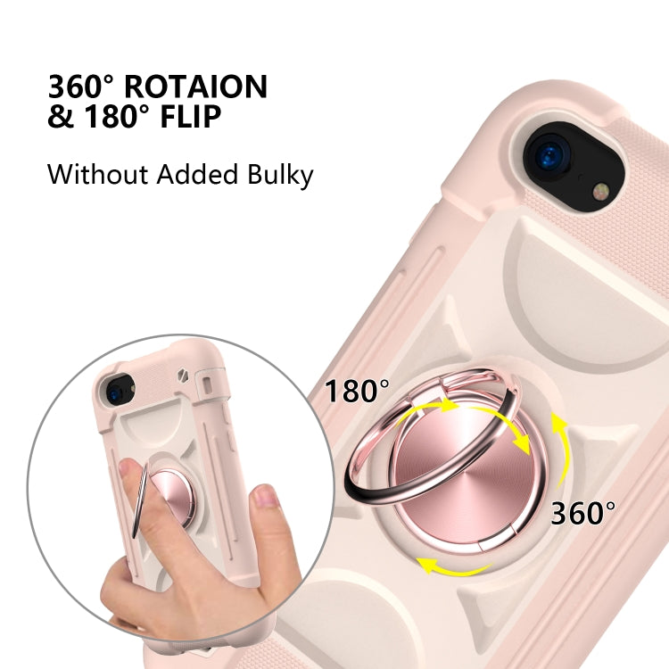 Shockproof Silicone + PC Protective Case with Dual-Ring Holder For iPhone 6 Plus/6s Plus/7 Plus/8 Plus
