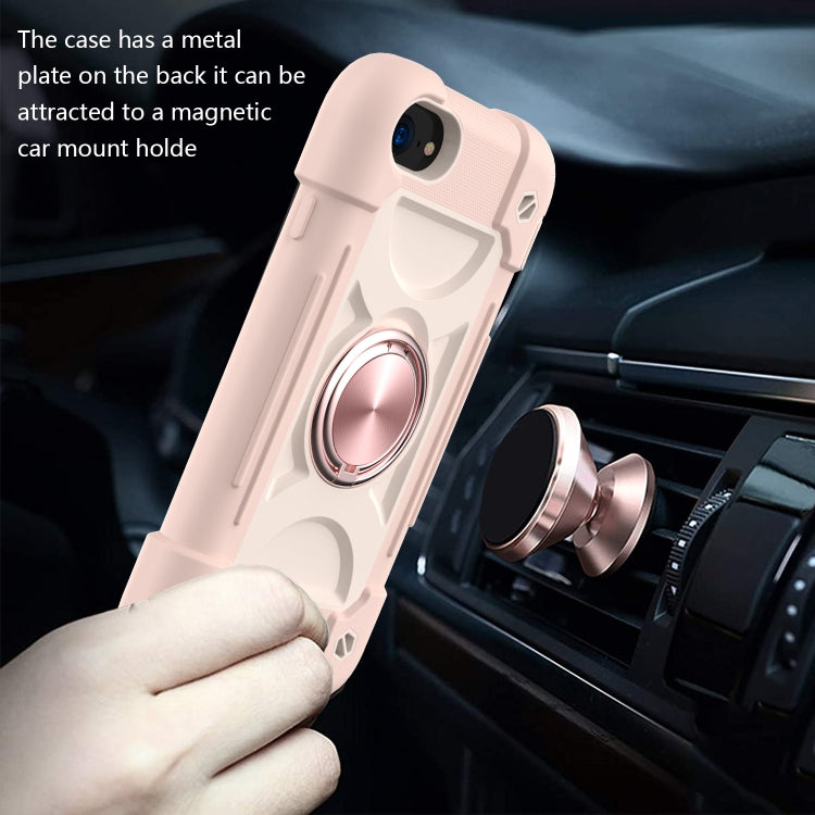 Shockproof Silicone + PC Protective Case with Dual-Ring Holder For iPhone 6 Plus/6s Plus/7 Plus/8 Plus