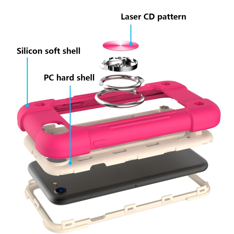 Shockproof Silicone + PC Protective Case with Dual-Ring Holder For iPhone 6 Plus/6s Plus/7 Plus/8 Plus