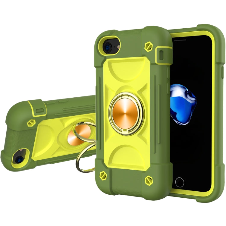 Shockproof Silicone + PC Protective Case with Dual-Ring Holder For iPhone 6 Plus/6s Plus/7 Plus/8 Plus