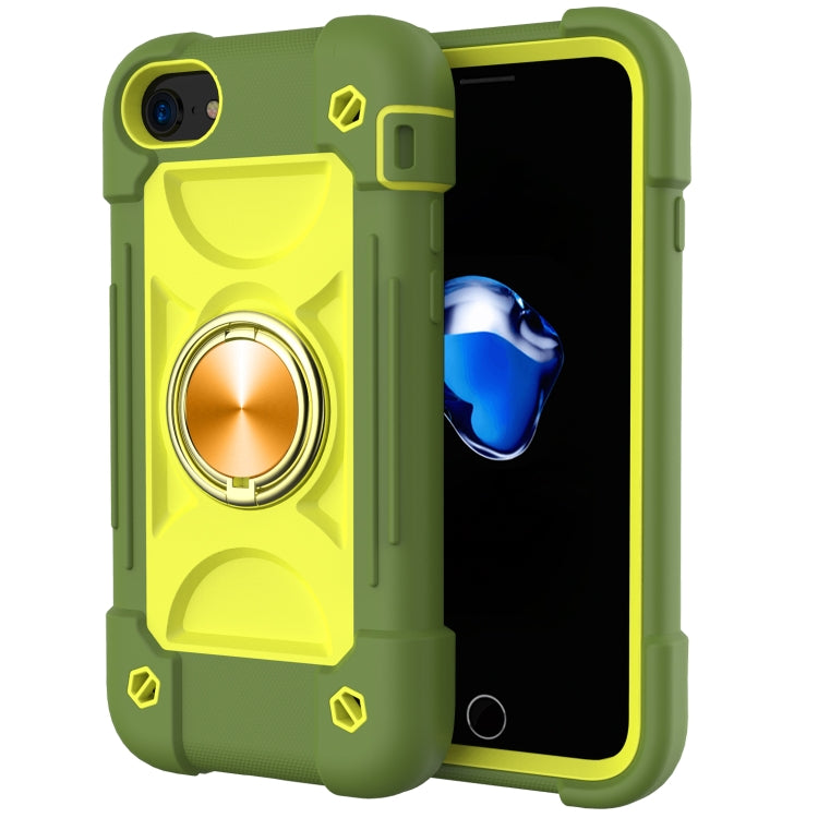 Shockproof Silicone + PC Protective Case with Dual-Ring Holder For iPhone 6 Plus/6s Plus/7 Plus/8 Plus